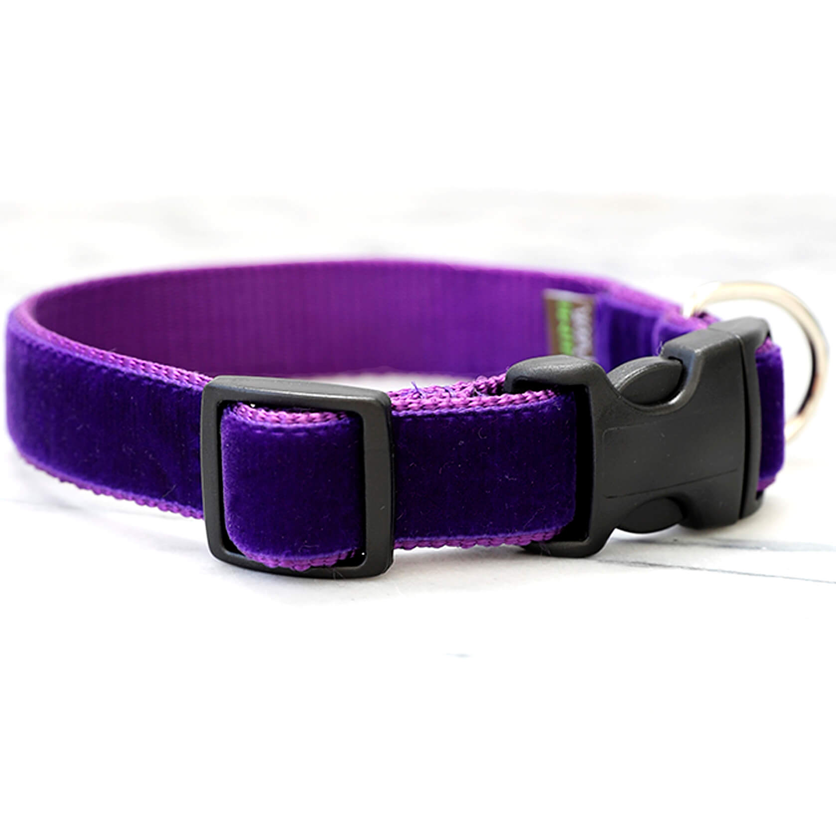 Black Brushed Leather Pet Collar