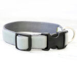 Soft Grey Velvet Dog Collar - 'Reuben'