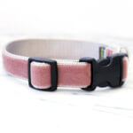 Mauve Pink Velvet Dog Collar - 'Stella'