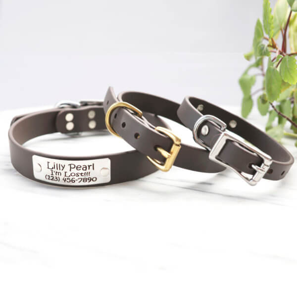 Waterproof Dog Collar With Nameplate 20 Colors Mimi Green