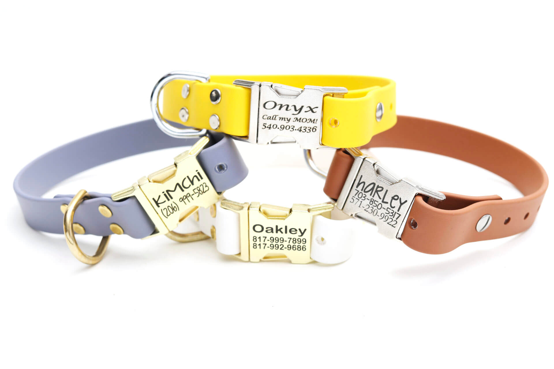 Custom Dog Collars with Name | Top Vegan Leather | 5 Size to Fit All Breeds  | Variety of Colors | Option to Add Cute Charms