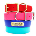Wide Riveted Nameplate Waterproof Dog Collar For Large Dogs -- 1.5" Width (22 colors)