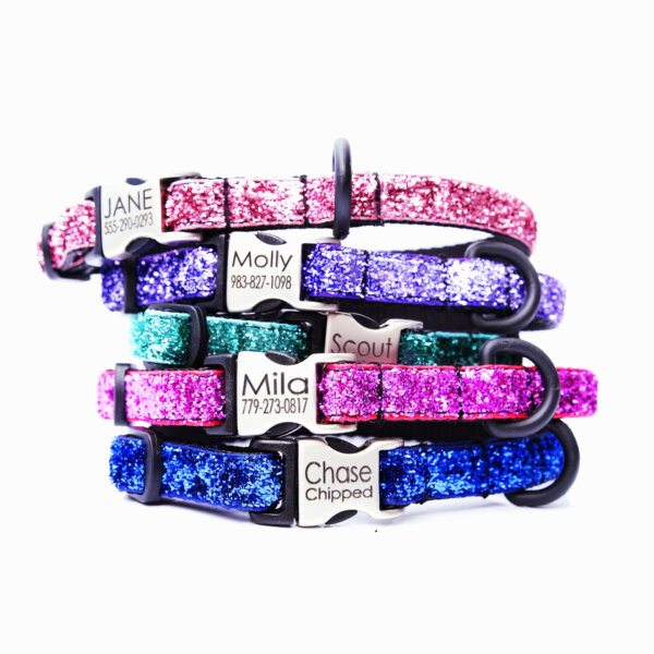 glitter puppy collar personalized