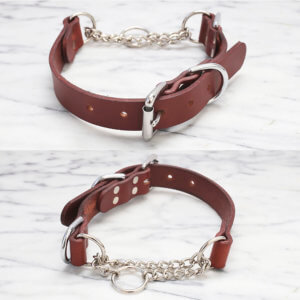 leather martingale collar brown