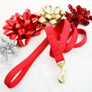christmas dog leash red