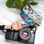 'Alice' Blue Floral Cotton DSLR Camera Strap