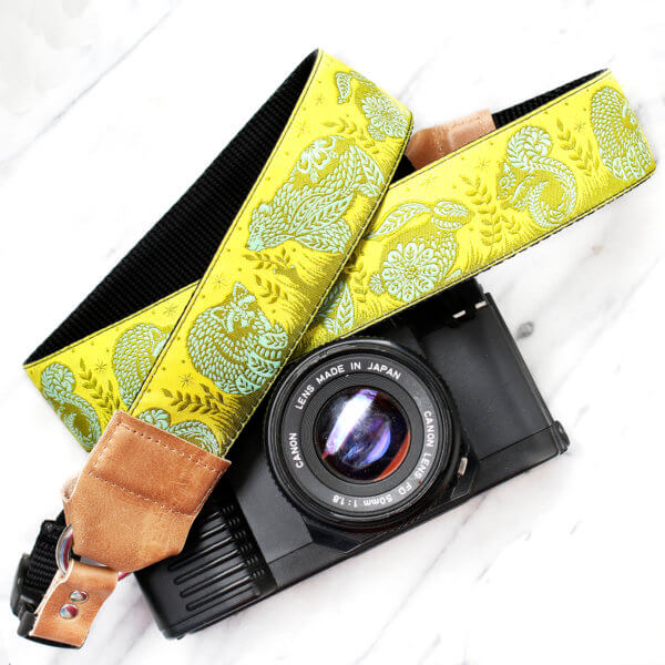 'Meadow' Green & Blue Animal DSLR Camera Strap