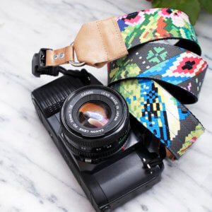 'Pixel' Geometric Modern Cotton DSLR Camera Strap