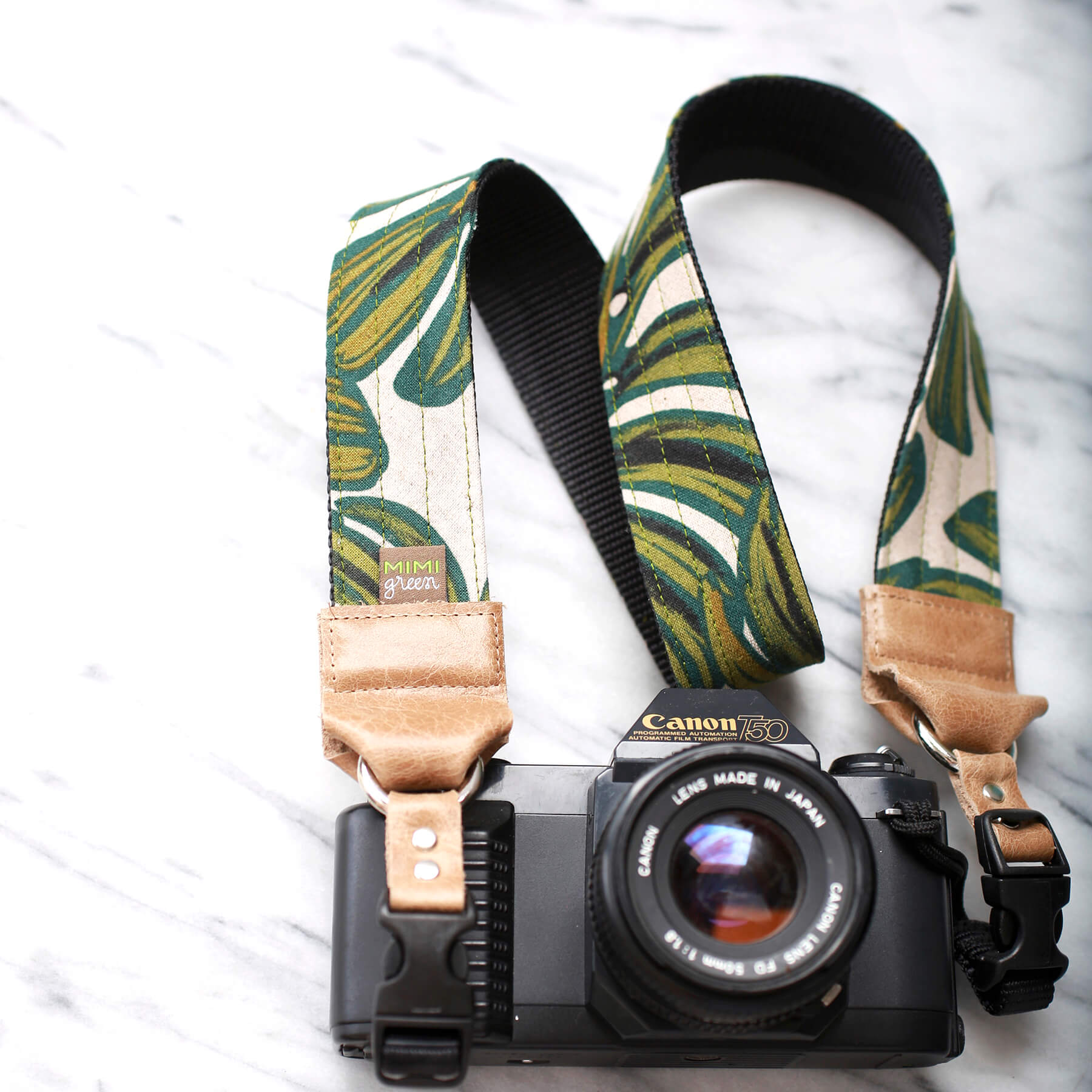 'Tropic' Monstera Plant Print - Rifle Paper Co Botanical Canvas DSLR Camera Strap - Image 2