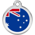 Red Dingo Enamel Australian Flag Cat ID Tag