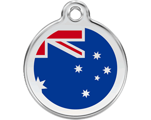 Red Dingo Enamel Australian Flag Cat ID Tag