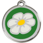 Red Dingo Enamel Daisy Cat ID Tag