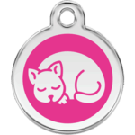 Red Dingo Enamel Sleeping Kitten Cat ID Tag