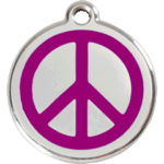 Red Dingo Enamel Peace Sign Cat ID Tag