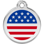 Red Dingo Enamel Stars and Stripes Cat ID Tag