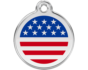 Red Dingo Enamel Stars and Stripes Cat ID Tag