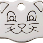 Red Dingo Stainless Steel Cat Face ID Tag