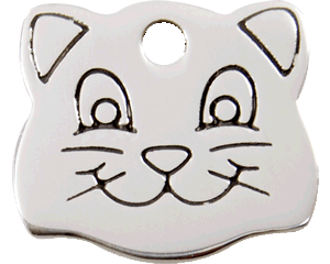 Red Dingo Stainless Steel Cat Face ID Tag