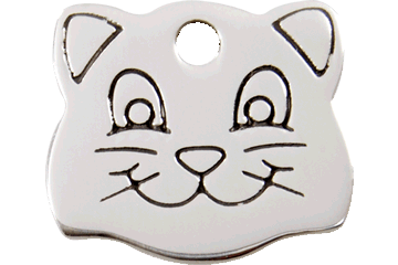 Stainless Cat Face ID Tag