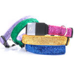 Fi Compatible Sparkly Mermaid Glitter Dog Collar with Optional Buckle Engraving