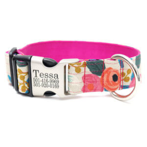 rifle paper co fleur dog collar wide