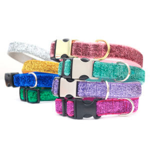 glitter dog collars mermaid stack all colors