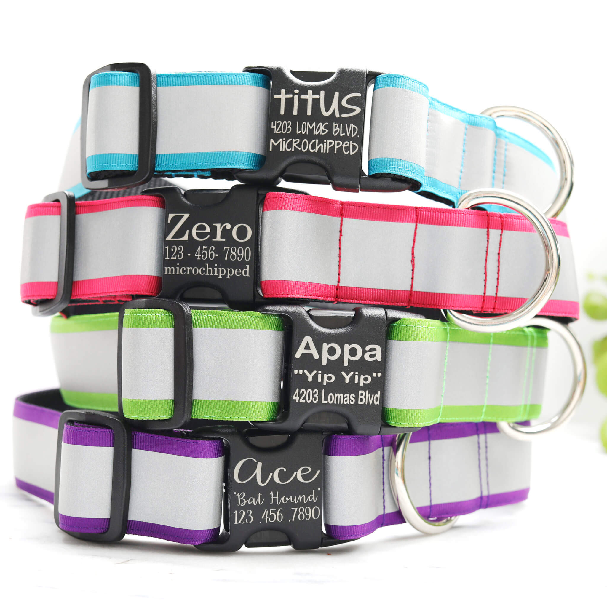 Reflective Dog Collars Customized & Personalized