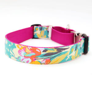 yellow floral wide dog collar violette