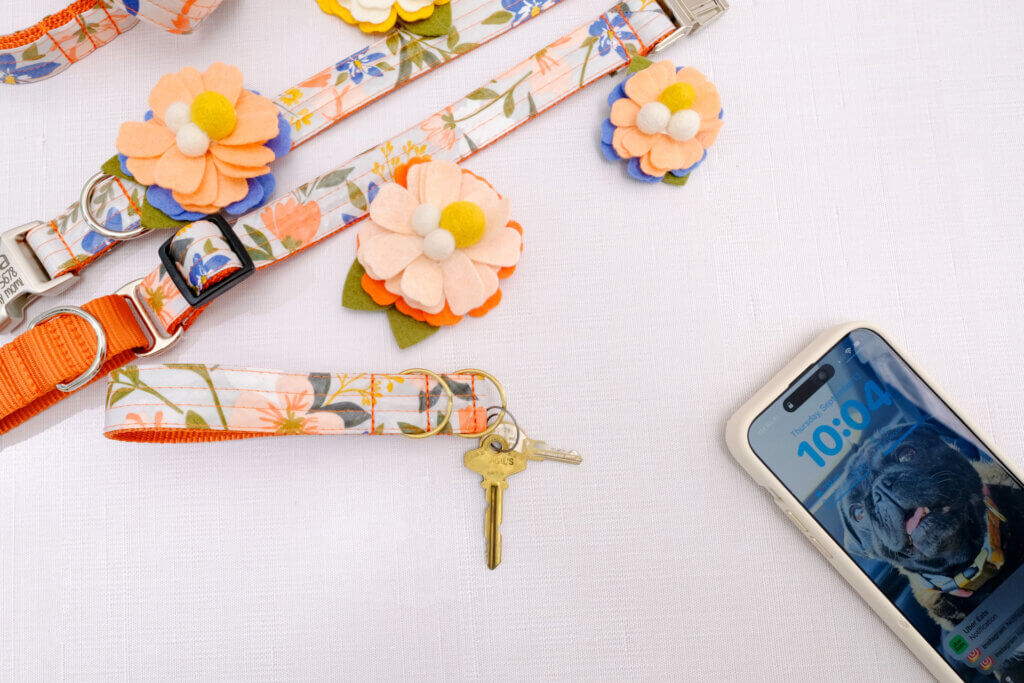 flourish key fob flat lay