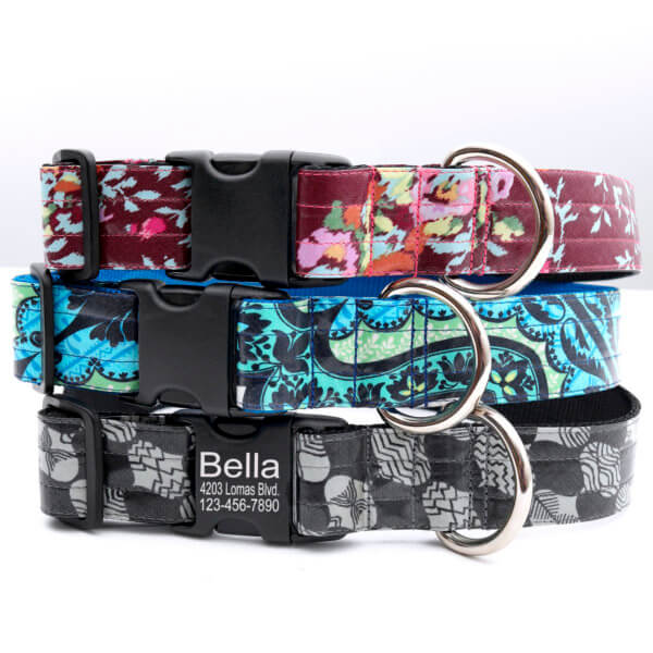 1.5 Inch Wide Personalized Laminated Dog Collar