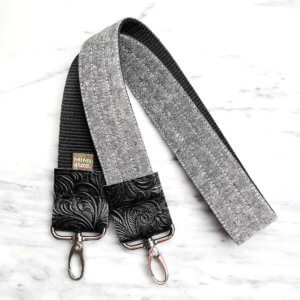 black linen bag strap