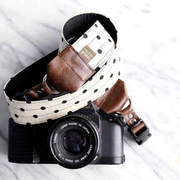 polka dot camera strap