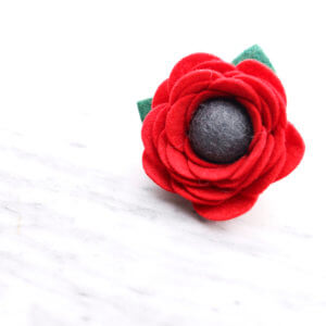 poppy dog collar flower red