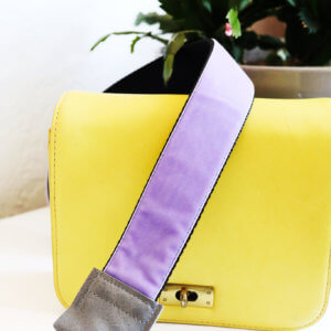 purple velvet bag strap