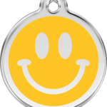 Red Dingo Smiley Face Dog Tag