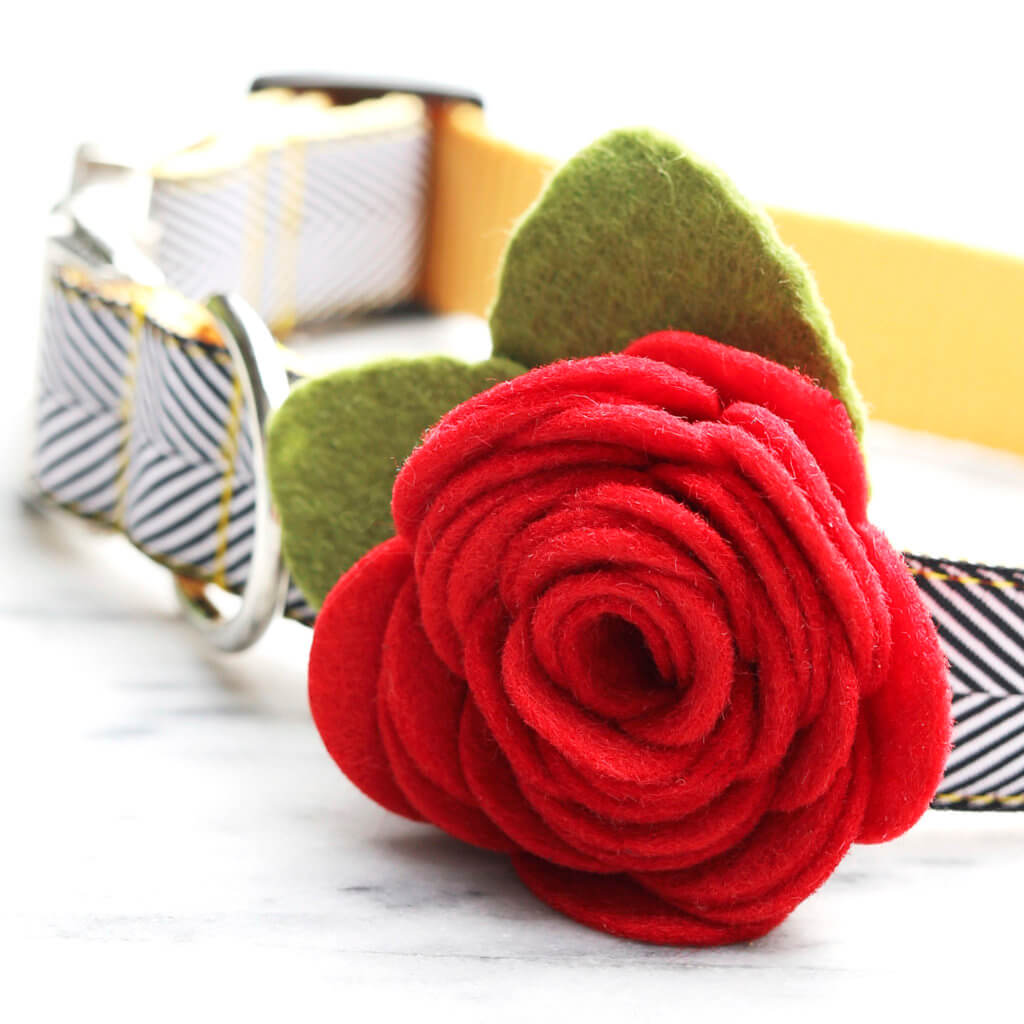 Red Felt Rose