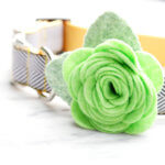 DD: Dog Collar Rose Flower - Chartreuse Green