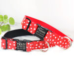 1.5 Inch Wide Personalized 'Minnie' Polka Dot Laminated Dog Collar