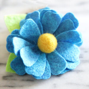 blue daisy for dog collar