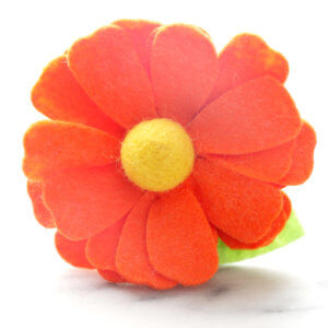 orange daisy for dog collar