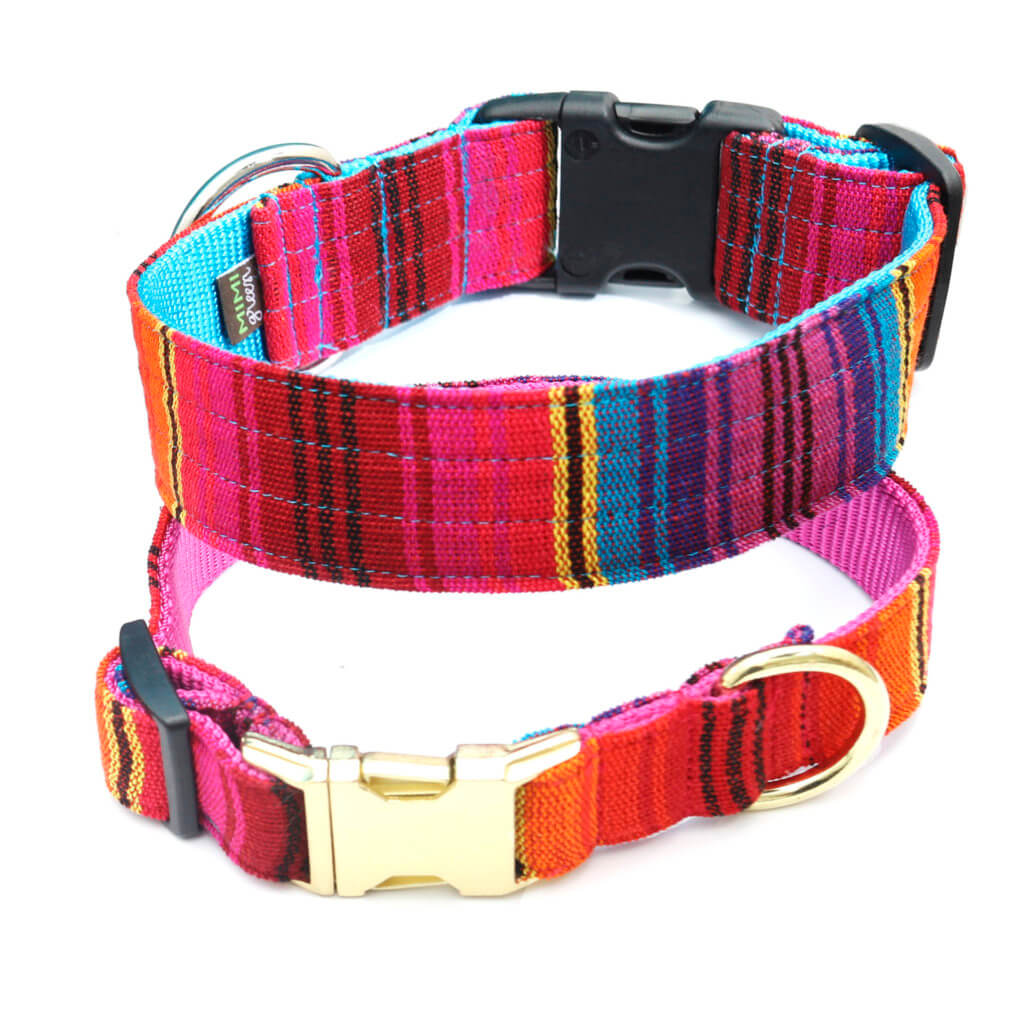 fiesta dog collars Guatemalan bright wide