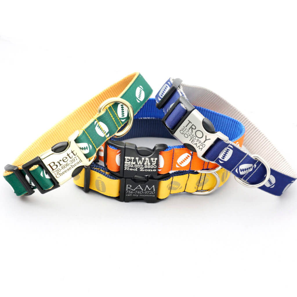 football NFL Team color dog collar