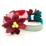 Poinsettia Holiday Dog Collar Flower