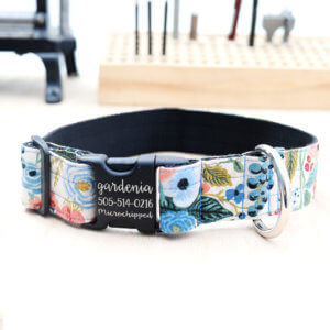 wide garden party dog collar