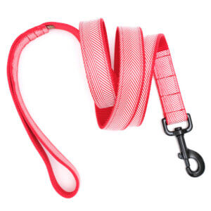 Red herringbone leash