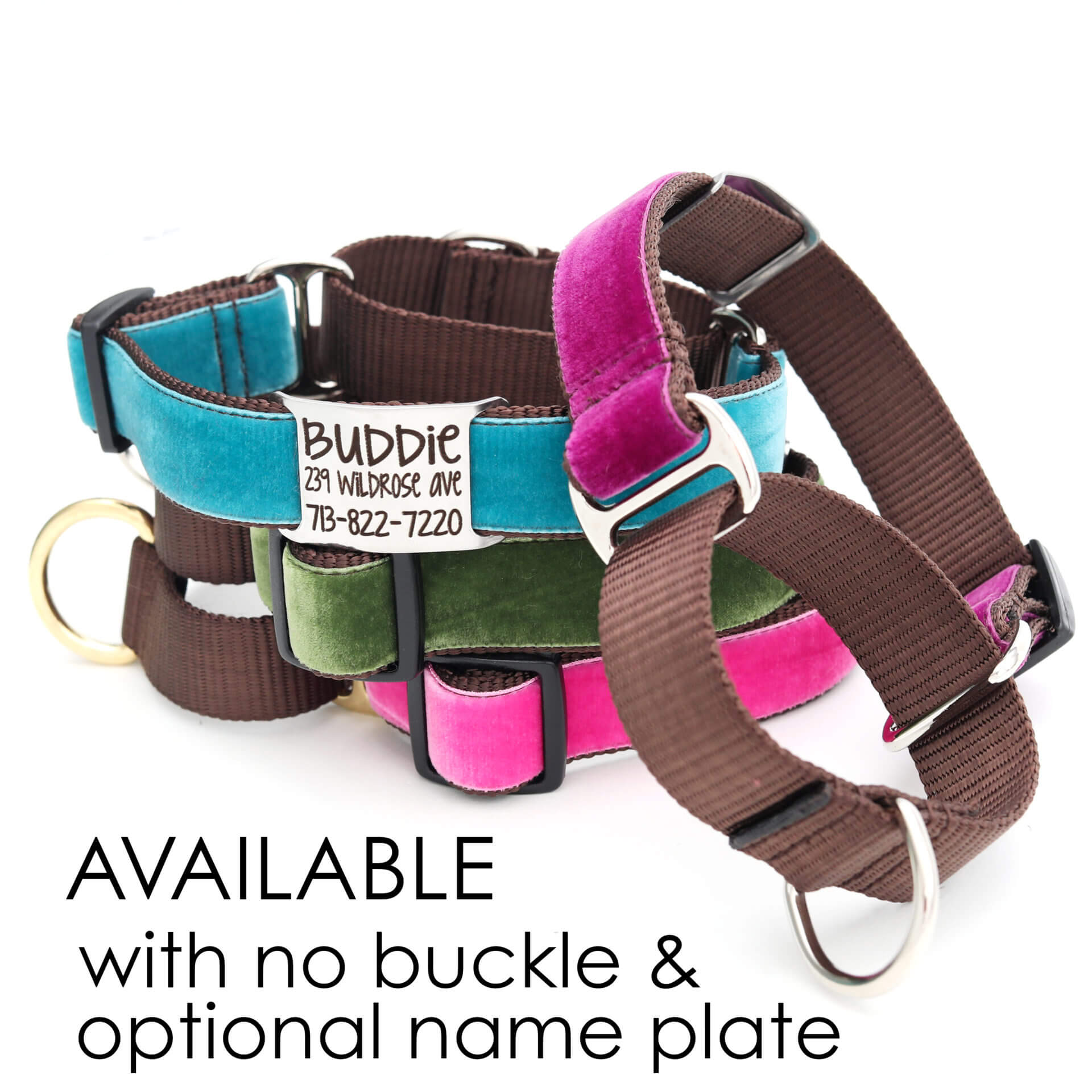 Luxury Personalized Dog Collars - 9 Cotton Voile Styles Available