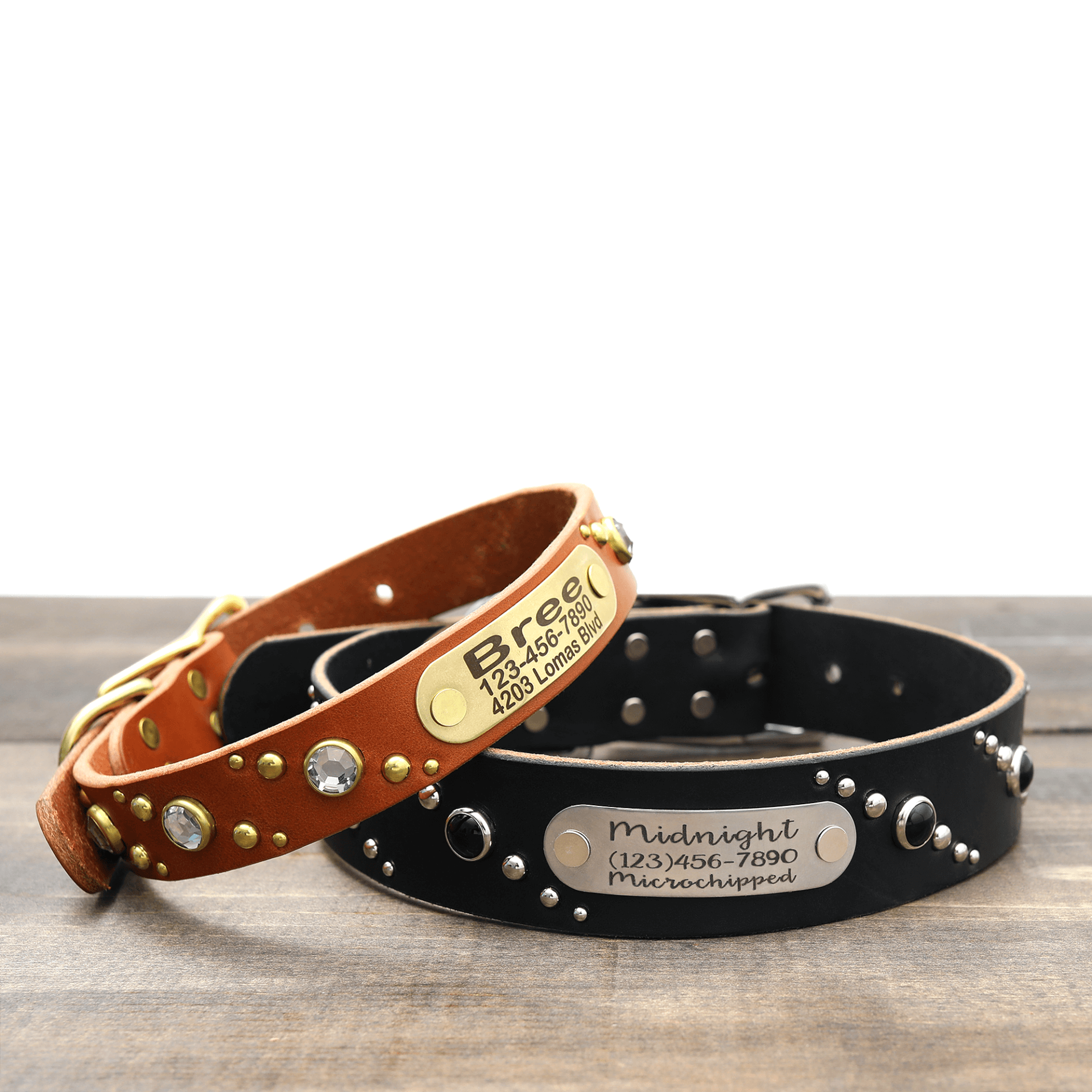 Brown - Luxury Designer Monogram Empreinte Leather Dog Collar