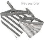 DD: Black and White Striped Linen Dog Bandana - Reversible