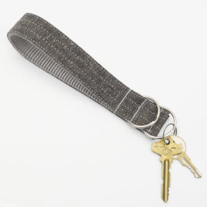 Chocolate Brown Linen Wristlet Key Fob