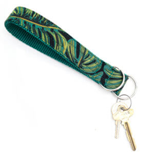 jungle monstera key chain fob